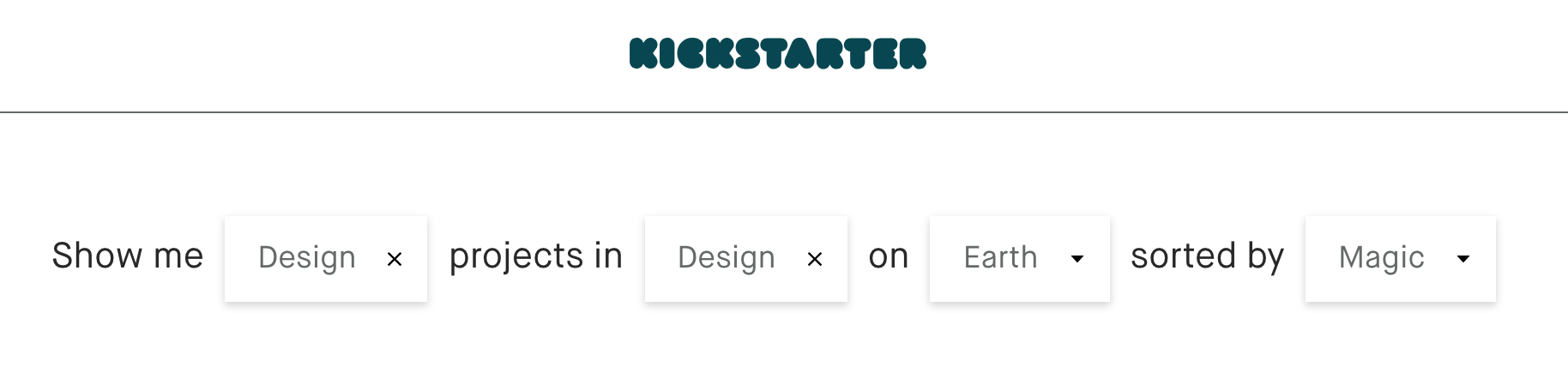 Kickstarter's search functionality