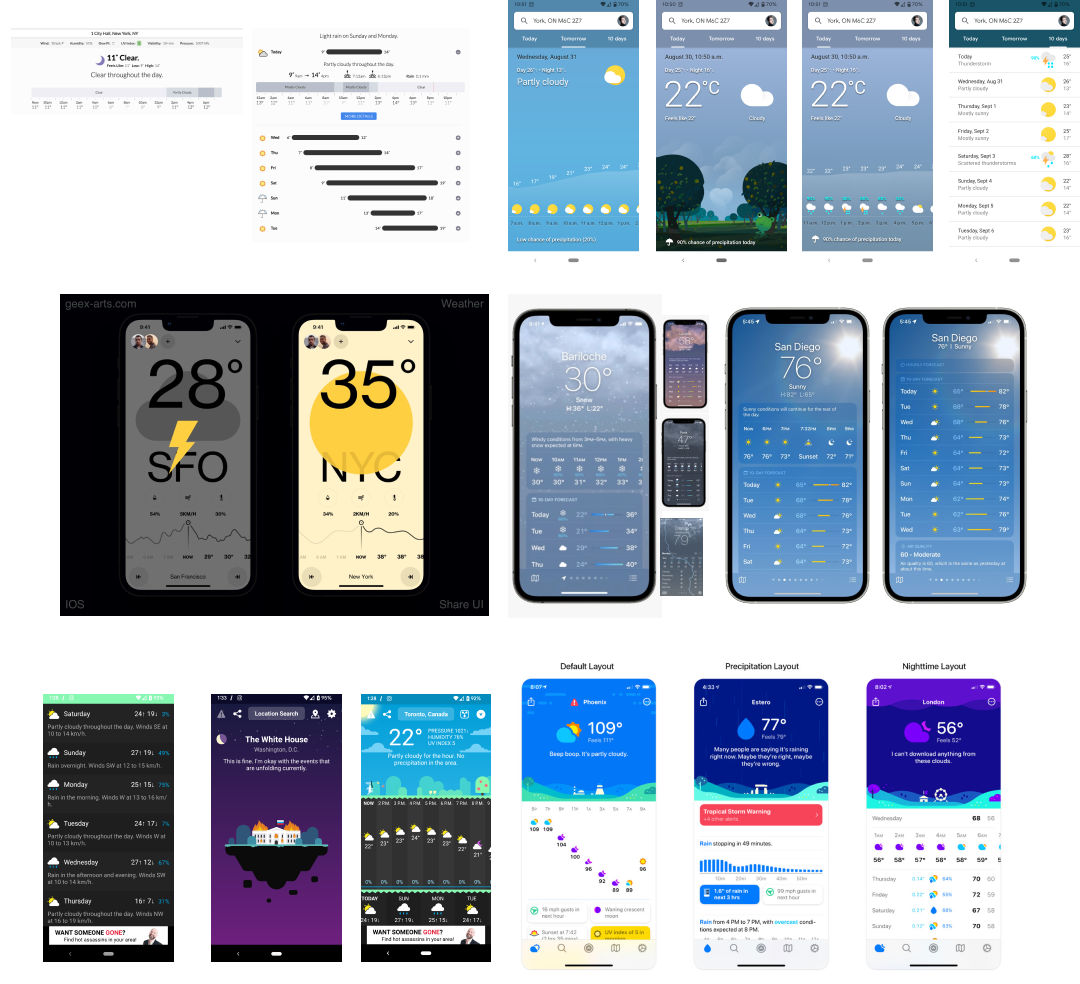Weather app competitor research.