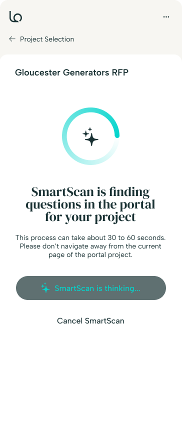 SmartScan loading state, new brand