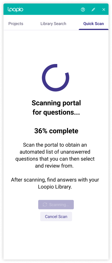 Quick Scan scanning in progress, old brand