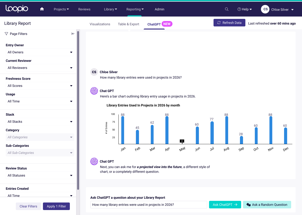 A future potential version of the library report that relies on ChatGPT for alternative navigation.